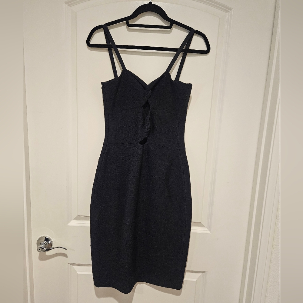 St John Navy Blue Knit Cocktail Dress. #00013